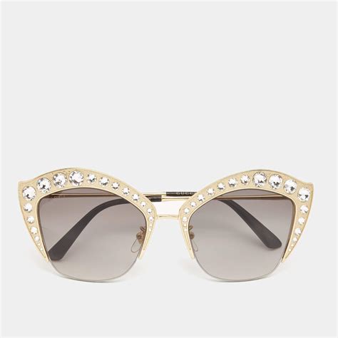 gucci embellished cat eye glasses|gucci 54mm cat eye sunglasses.